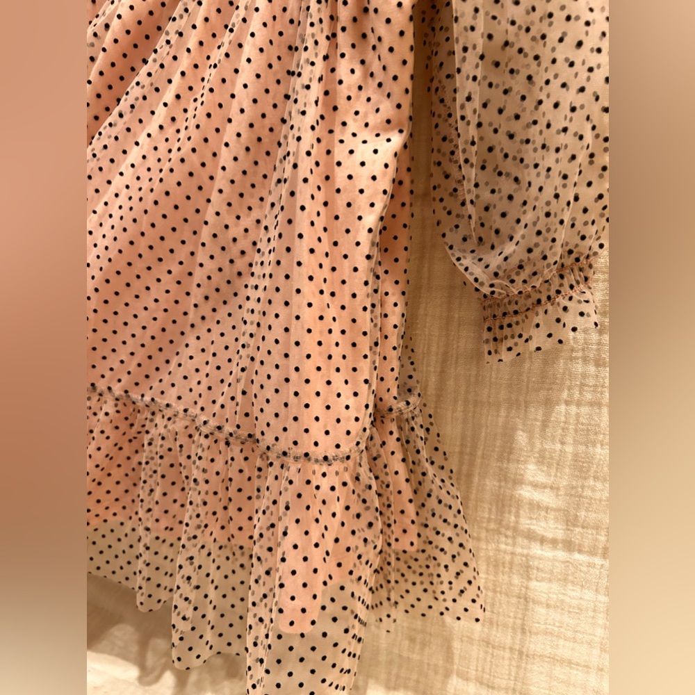 BRAND NEW!! Zara baby girl Flocked Combination Polka Dot dress 2-3T - Picture 5 of 6